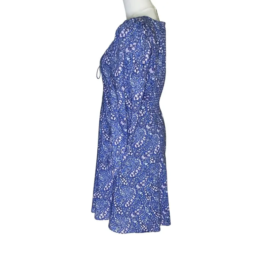 JCREW Women Sweetheart Liberty Blue Floral Milkmaid Mini Dress 6